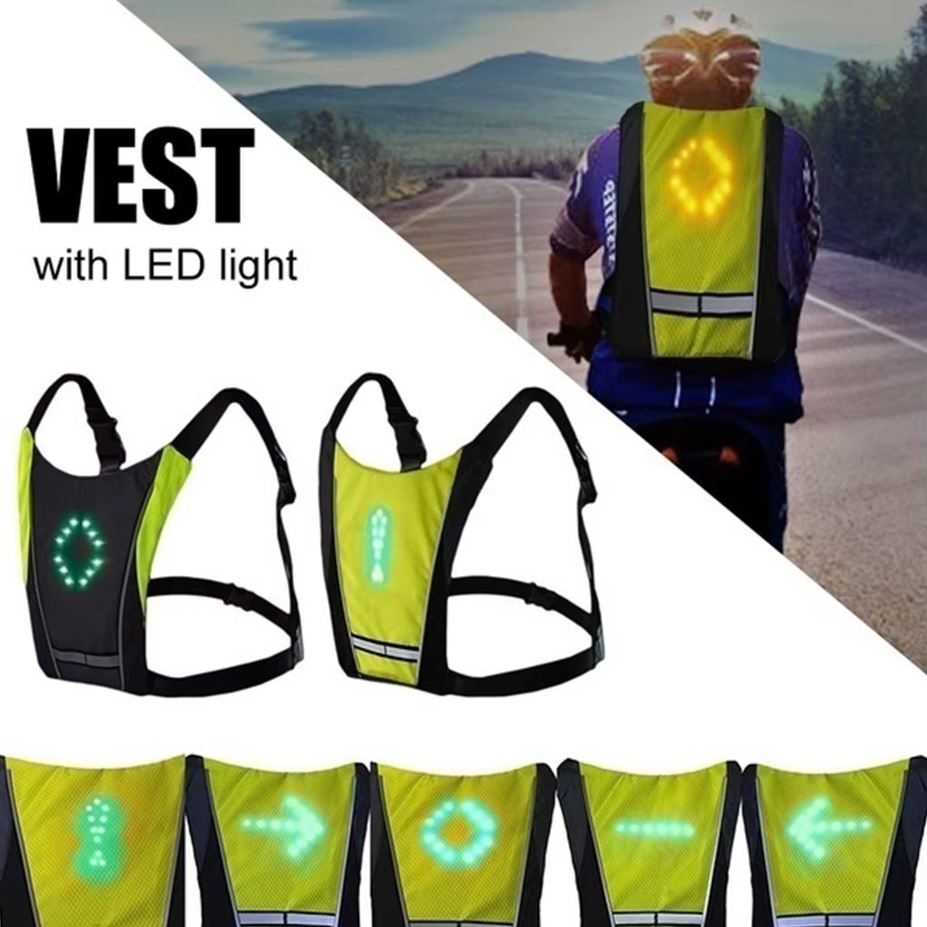 2021 LED Cycling Vest Night Cycling Remote Control Bike Clothing with LED Turn Light Indicator
