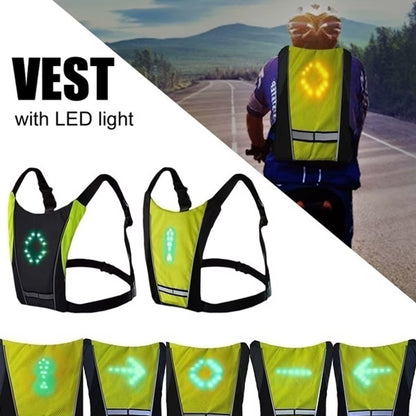 2021 LED Cycling Vest Night Cycling Remote Control Bike Clothing with LED Turn Light Indicator