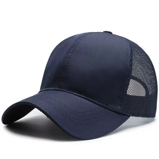 Outdoor Sports Baseball Cap Men Summer Breathable Mesh Visor Korean Version Light Plate Solid Color Hat Outdoor Leisure